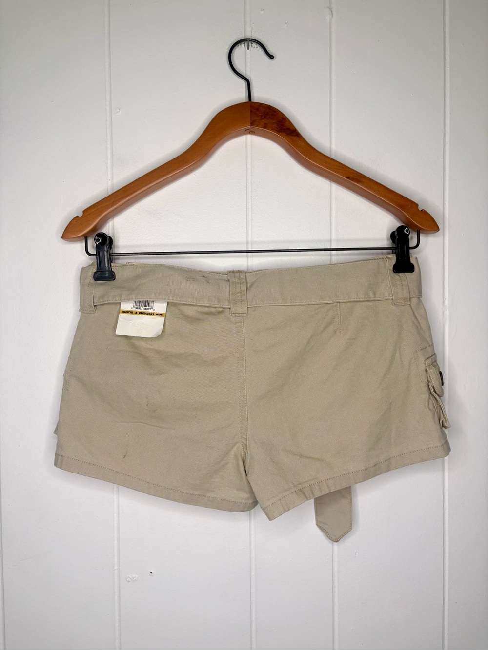 VINTAGE Y2K Dead stock lei Micro Shorts Short Shorts Cargo Utility Belted Girly - Picture 7 of 9
